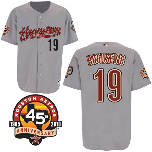 Houston Astros 19 Brian Bogusevic Gray Cool Base MLB Jersey With 45th Patch
